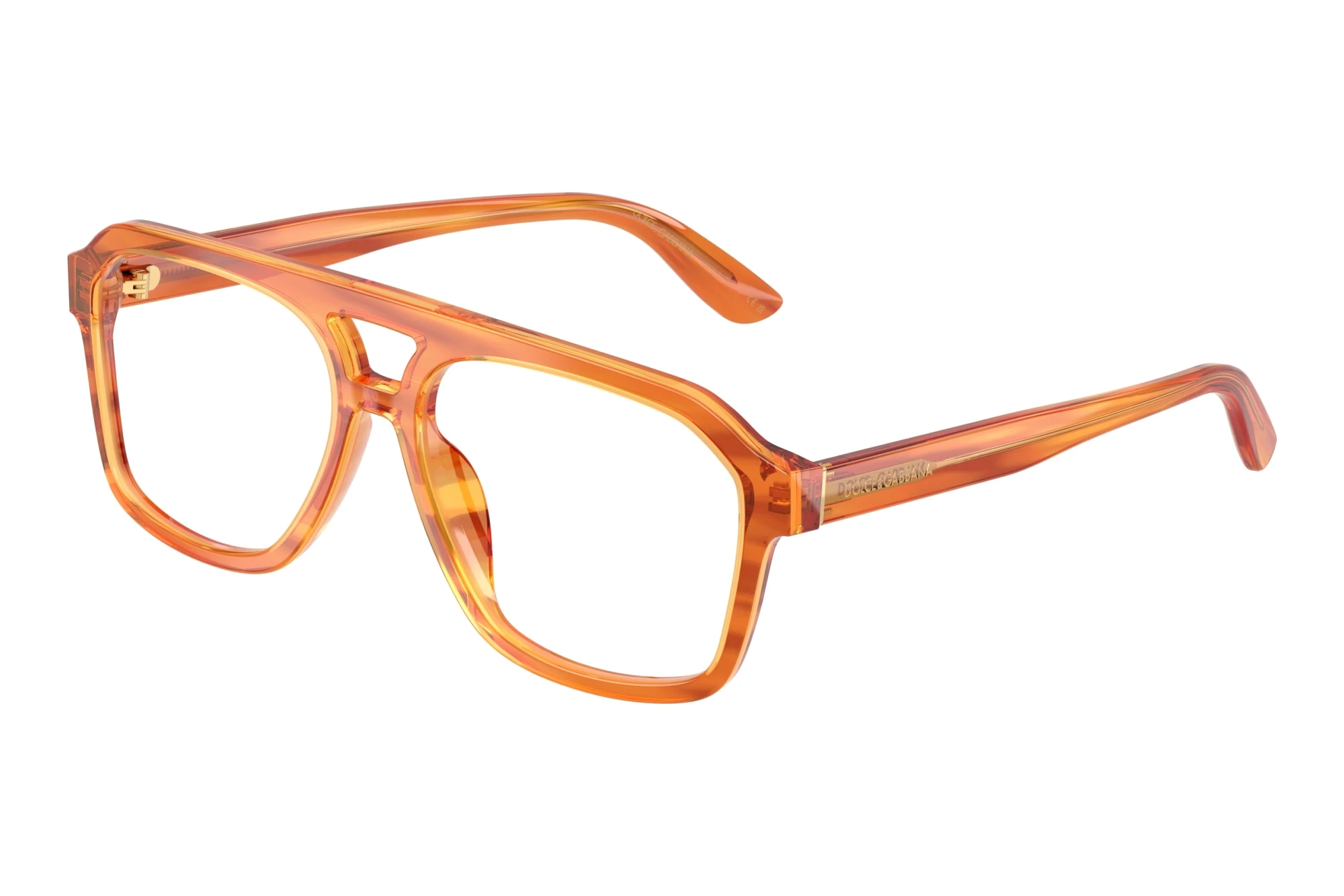 Dolce & Gabbana DG3452 3483 Transparent Camel On Striped Ginger Dolce & Gabbana DG3452 3483 Transparent Camel On Striped Ginger