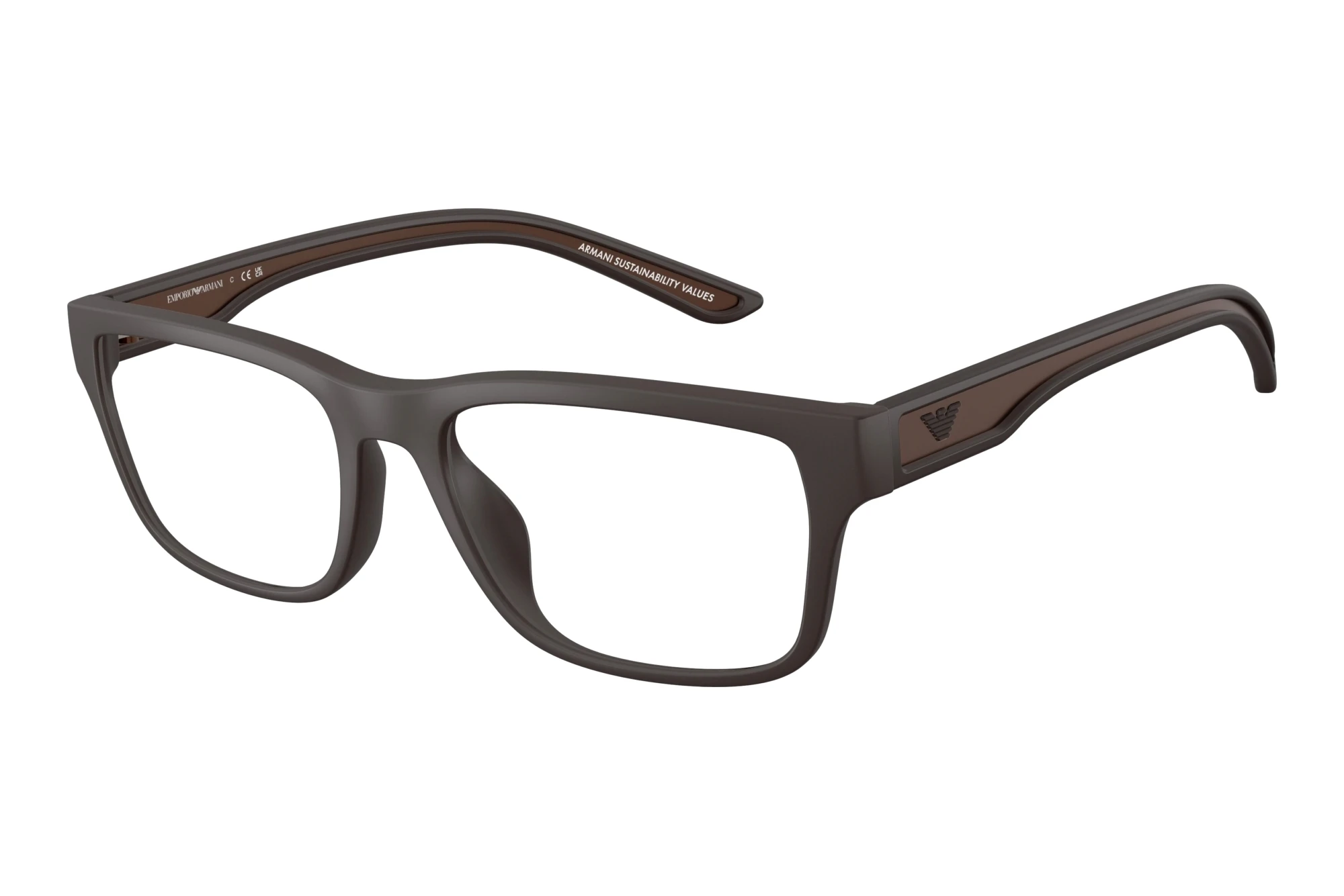 Emporio Armani EA3276U 6186 Rubberized Matte Brown Emporio Armani EA3276U 6186 Rubberized Matte Brown