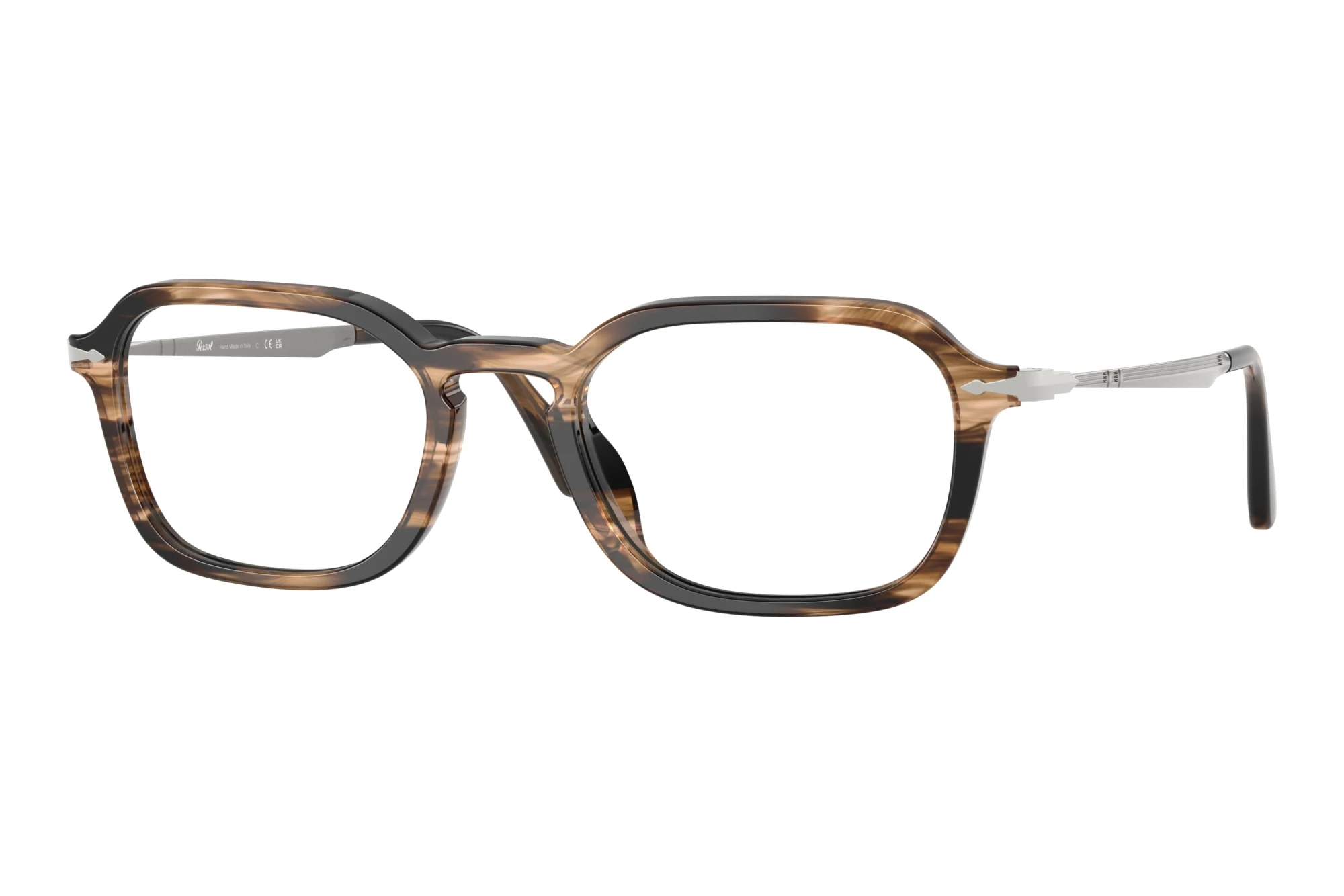 Persol PO3381V 1236 Striped Black & Greish Brown Persol PO3381V 1236 Striped Black & Greish Brown
