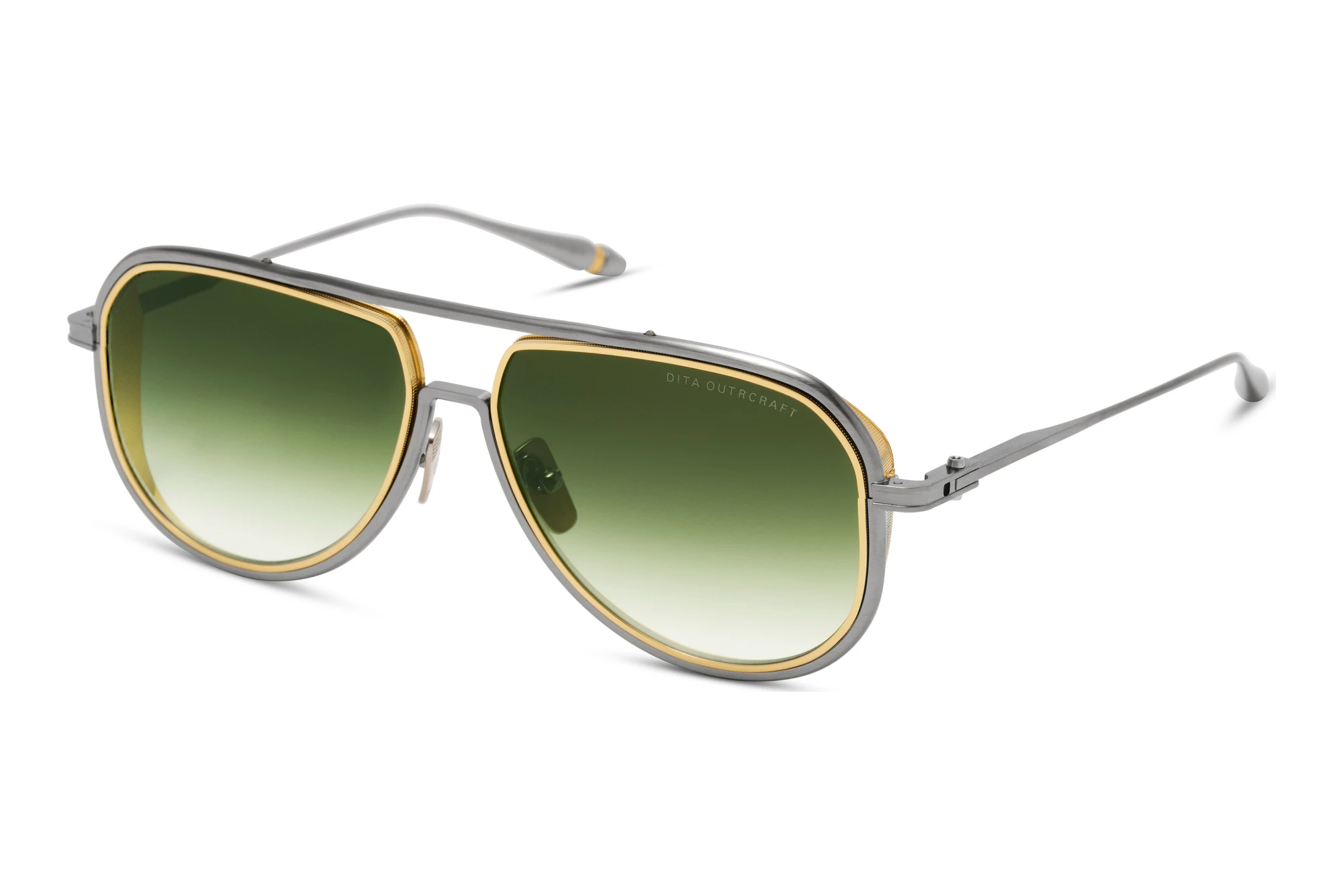 DITA DTS-188 02A GREEN TO CLEAR GRADIENTANTIQUE SILVER - YELLOW GOLD DITA DTS-188 02A GREEN TO CLEAR GRADIENTANTIQUE SILVER - YELLOW GOLD