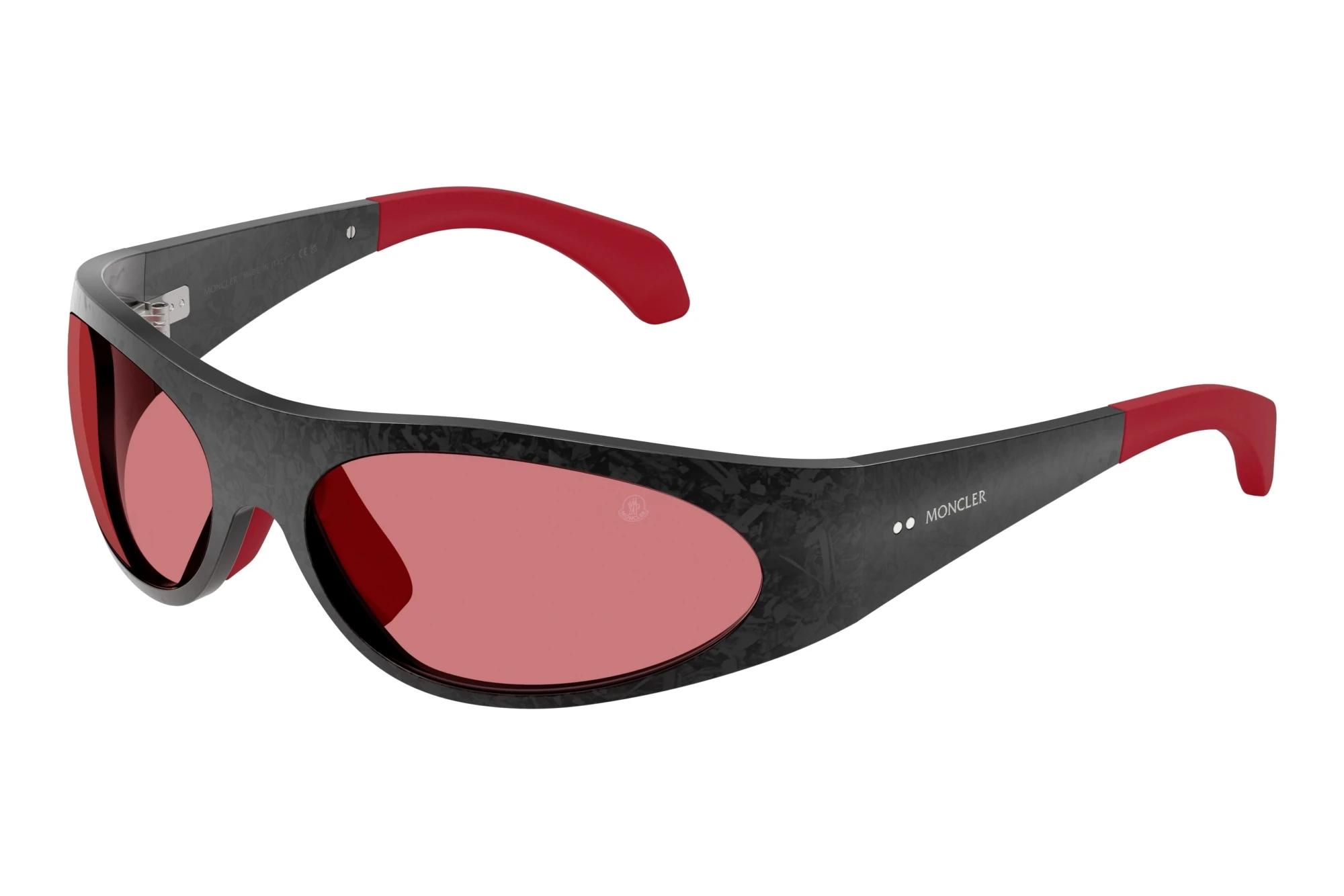 Moncler ME7001 9002/1 Red SolidSemi Shiny Black Carbon Moncler ME7001 9002/1 Red SolidSemi Shiny Black Carbon