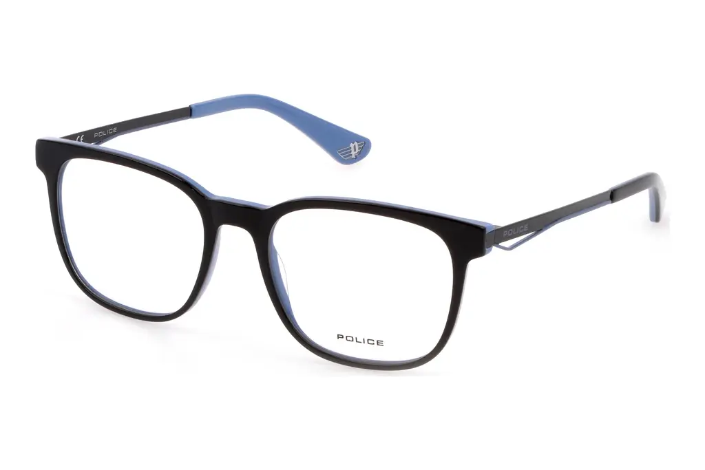 Police   VK103 0B32 SHINY BLACK OUTSIDE TOP+BLUE INSIDE