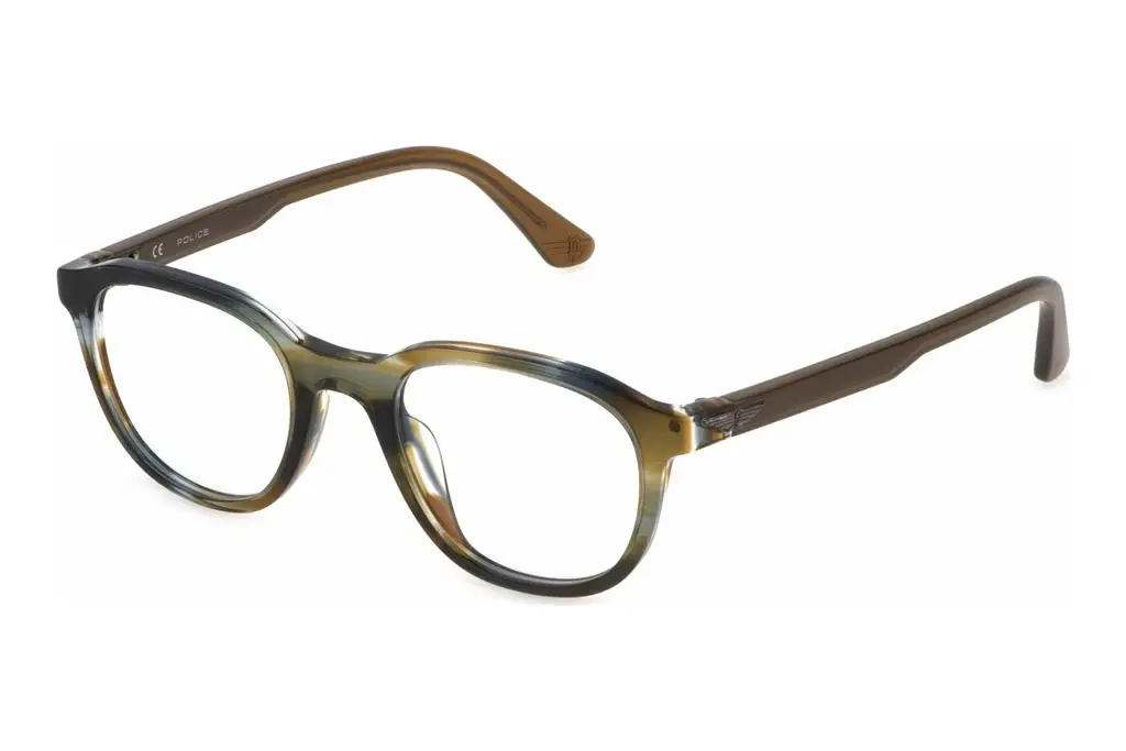 Police   VPLF77 6U8Y STRIPED SHINY BROWN/GREEN