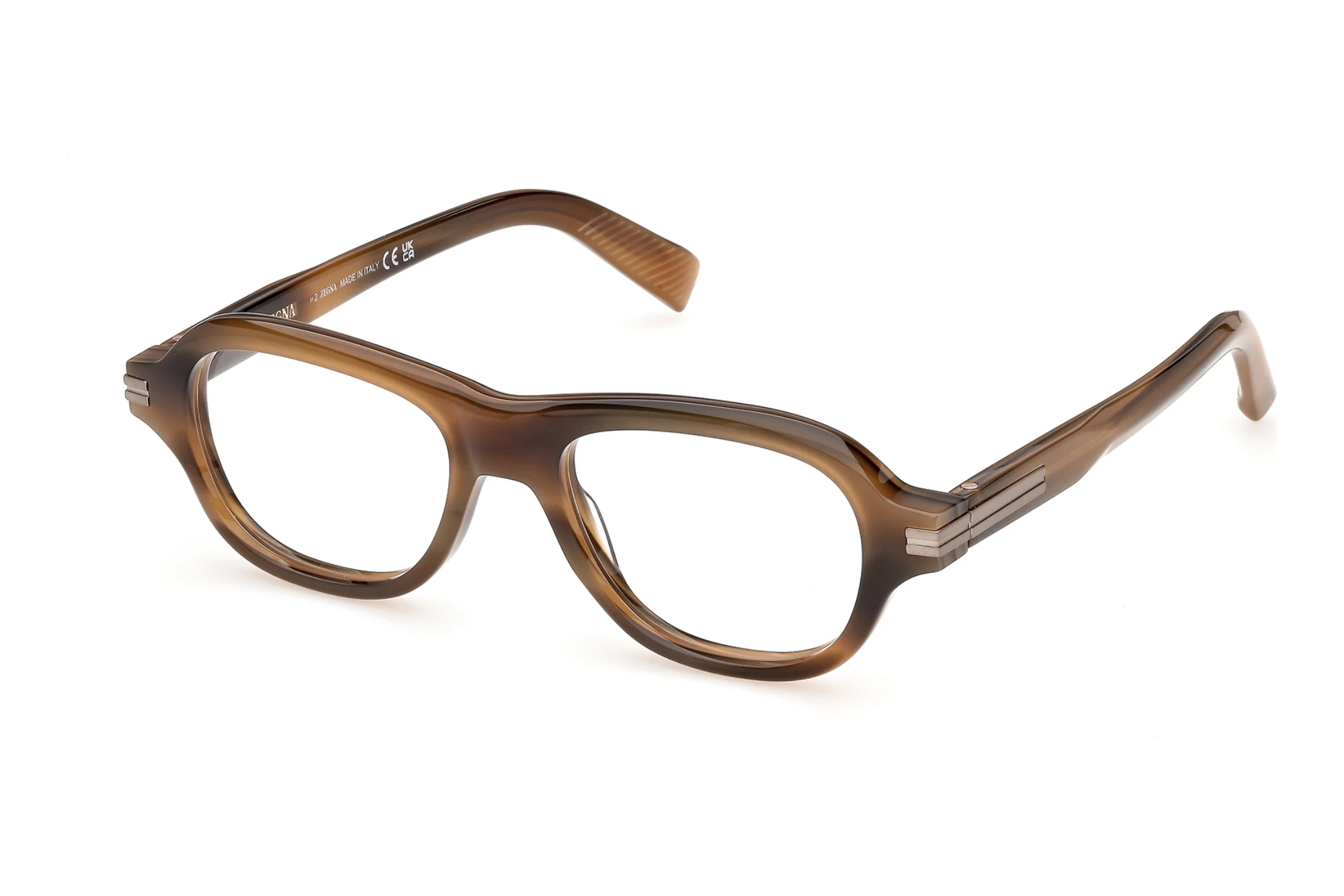 Zegna   EZ5375 050 Hellbraun/Gestreift