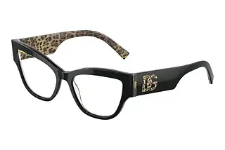 Dolce & Gabbana DG3378 3299 Black On Leo Brown
