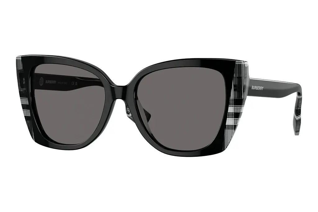 Burberry   BE4393 405181 Dark Grey PolarizedBlack/Check White Black