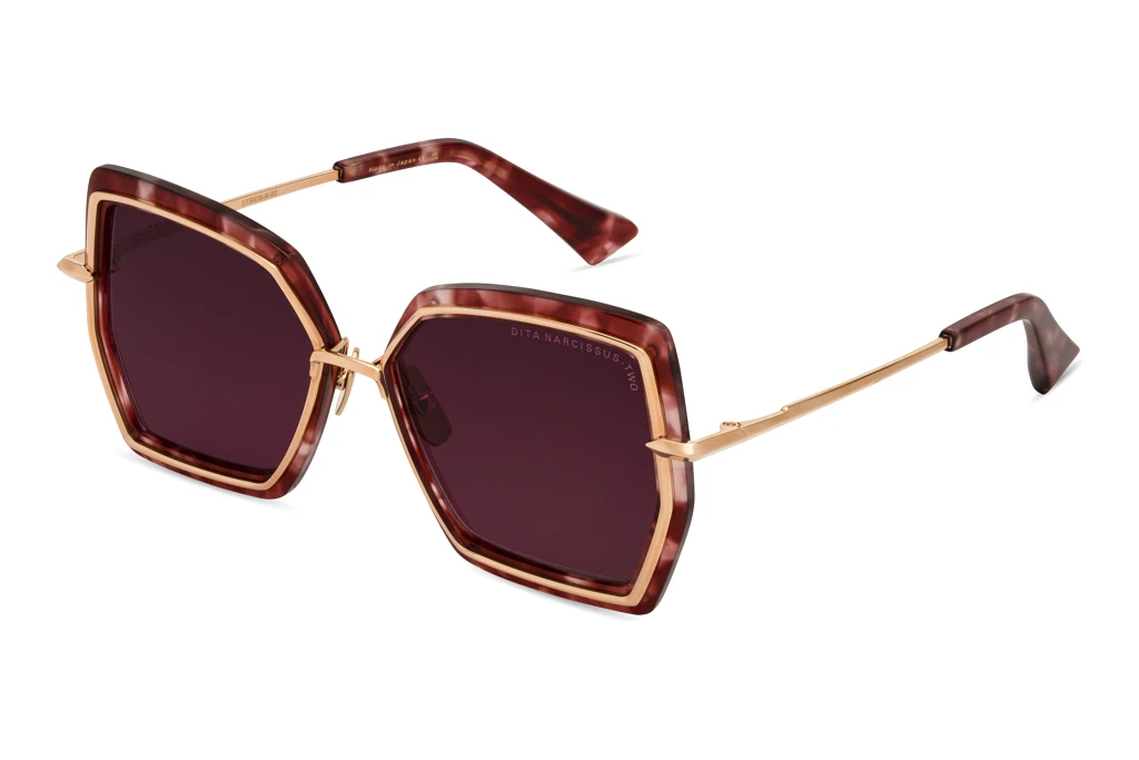 DITA   DTS-479 02A DARK CHERRY TO CLEAR GRADIENTROSE GOLD - ROSE TORTOISE