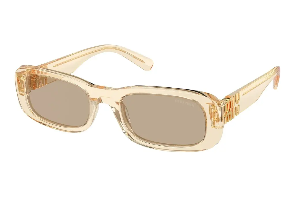 Miu Miu   MU 08ZS 11T40F Dark BrownSand Transparent