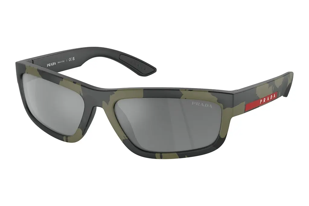 Prada Linea Rossa   PS 05ZS 14X07G Grey Mirror BlackGreen Mimetic Rubbered