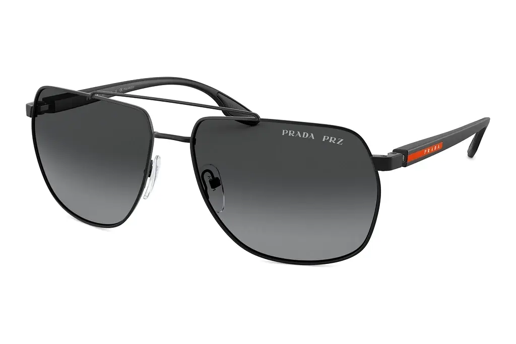 Prada Linea Rossa   PS 55VS 1BO5W1 Polarized Grey GradientMatte Black
