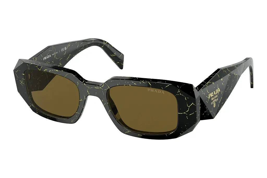 Prada   PR 17WS 19D01T Dark BrownBlack/Yellow Marble