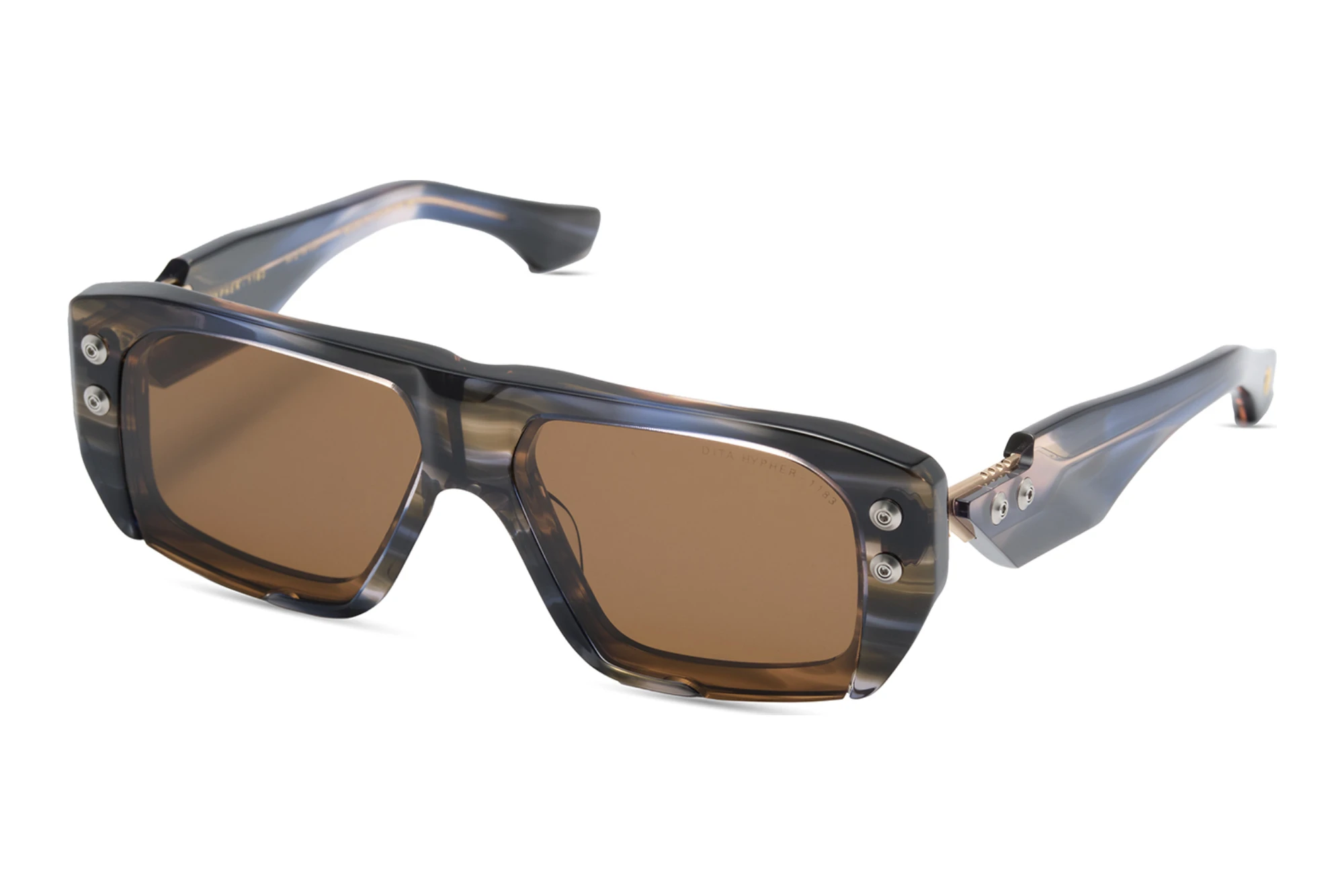 DITA   DTS-466 03A-Asian-Fit BROWNCOSMIC SWIRL - BRUSHED WHITE GOLD