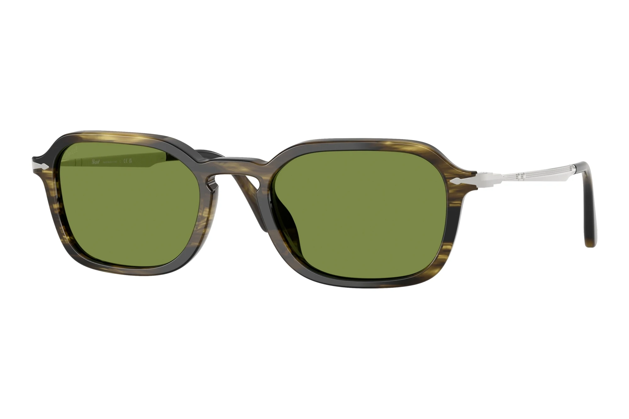 Persol   PO3381S 12374E GreenStriped Black & Olive Green
