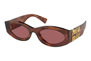 Miu Miu MU 11WS 11Q08S Dark VioletStriped Tobacco