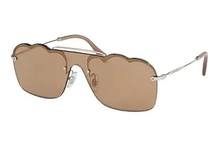 Miu Miu MU 55US 1BC176 Light Brown Mirror GoldSilver