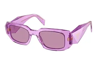 Prada PR 17WS 13R07Q Dark Violet Mirror Silver IntTransparent Amethyst