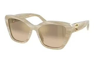 Ralph Lauren RL8216U 61076Y Brown Gradient Grey Mirror GoldCream Horn