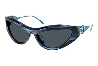 Swarovski SK6046 109087 Dark GreyStriped Blue