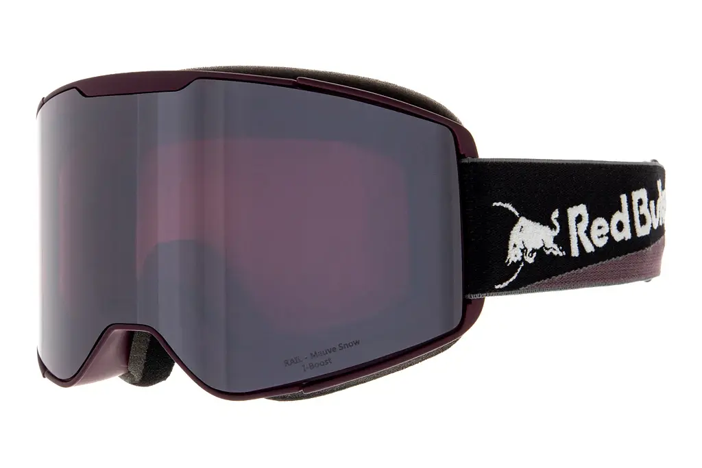 Red Bull SPECT   RAIL 005 mauve snow, red with silver flash, S.3 HIGH CONTRASTdark aubergine